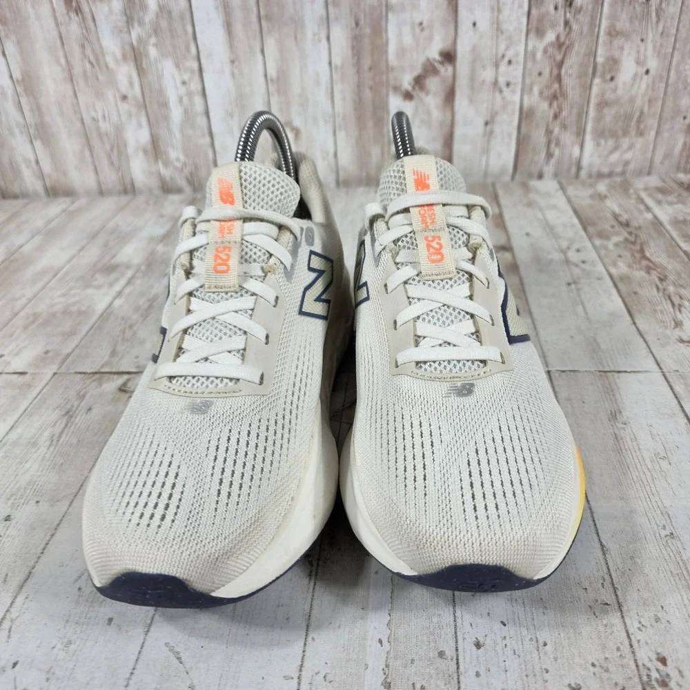 New Balance Fresh Foam 520 v8 Womens Running Shoes Cream Navy Orange W520LG8 7.5